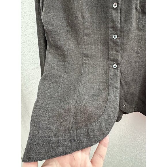 Vintage Armani Collezioni Womens 8 Shirt Wool Button Up Tailored Old Money RARE - Picture 2 of 16